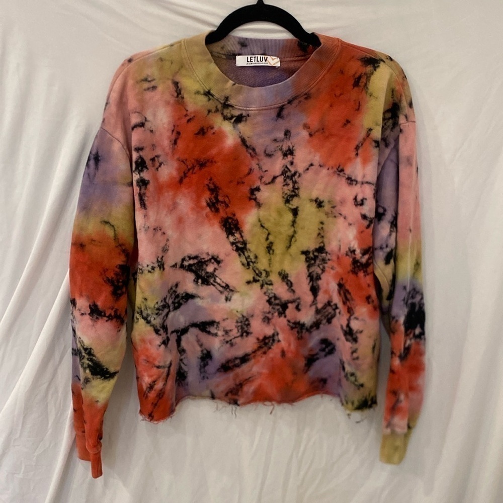 Anthropologie Letluv Zoey Tie-dye Cropped Sweatshirt XS